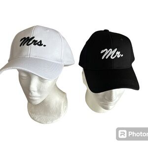 Mr and Mrs Baseball caps; Mr and Mrs beverage holders